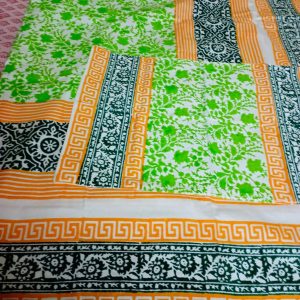 Hand Block print bedsheet with two pilocovers